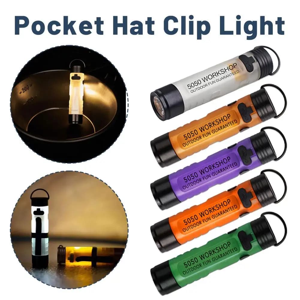 1PC Mini Flashlight Outdoor Key Clip Cap Ambient Led Long Endurance Disaster Relief Emergency 5050 Small Light Pocket