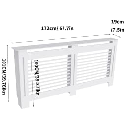 High Radiator Cover Modern Slatted Vertical Radiator Cover MDF Cabinet High Radiators Shelf for Bedroom Living Room Radiators