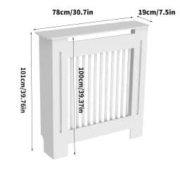 High Radiator Cover Modern Slatted Vertical Radiator Cover MDF Cabinet High Radiators Shelf for Bedroom Living Room Radiators