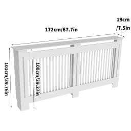 High Radiator Cover Modern Slatted Vertical Radiator Cover MDF Cabinet High Radiators Shelf for Bedroom Living Room Radiators