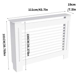 High Radiator Cover Modern Slatted Vertical Radiator Cover MDF Cabinet High Radiators Shelf for Bedroom Living Room Radiators
