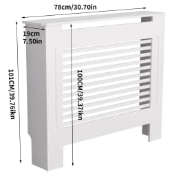 High Radiator Cover Modern Slatted Vertical Radiator Cover MDF Cabinet High Radiators Shelf for Bedroom Living Room Radiators