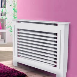 High Radiator Cover Modern Slatted Vertical Radiator Cover MDF Cabinet High Radiators Shelf for Bedroom Living Room Radiators