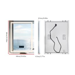 24 x 32 LED Bathroom Mirror with Bluetooth Smart Display Screen,Touch Button 3 Colors Dimmable Light, Anti-Fog, Memory