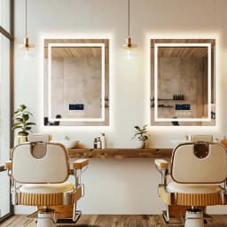 24 x 32 LED Bathroom Mirror with Bluetooth Smart Display Screen,Touch Button 3 Colors Dimmable Light, Anti-Fog, Memory