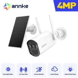 ANNKE 4MP Solar Battery Powered Wireless Security Camera 4MP Color Night Vision 2.4Ghz WiFi PIR Motion Outdoor IP Camera