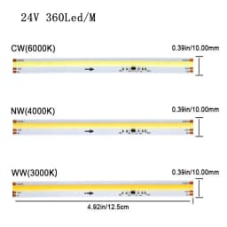 DC24V WS2811 COB Flowing LED Strip 360LEDs/m 5M Running Water Horse Race Chasing Light Pixel Linear Lamp Cold Natural Warm White