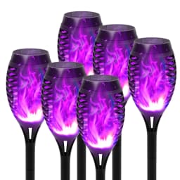 Green Solar Flame Light Outdoor with Flickering Flame Waterproof Lawn Ground Inserted Landscape for Garden Decorations Yard Pati
