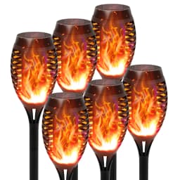 Green Solar Flame Light Outdoor with Flickering Flame Waterproof Lawn Ground Inserted Landscape for Garden Decorations Yard Pati