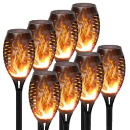 Green Solar Flame Light Outdoor with Flickering Flame Waterproof Lawn Ground Inserted Landscape for Garden Decorations Yard Pati