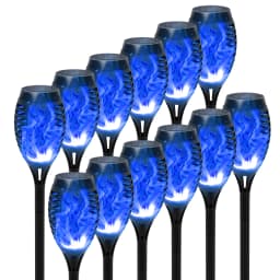 Green Solar Flame Light Outdoor with Flickering Flame Waterproof Lawn Ground Inserted Landscape for Garden Decorations Yard Pati