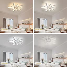 Dimmable LED Ceiling Light, 48W 5400LM Modern Living Room Lamp with Remote Control For Living Room,Dimmable 3000K-6500K