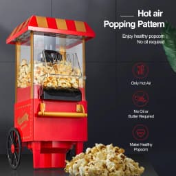 Popcorn Maker 1200W, Home Hot Air Popcorn Machine, Best Theater Popcorn Popper for Movie Night,Parties