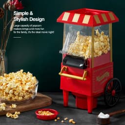 Popcorn Maker 1200W, Home Hot Air Popcorn Machine, Best Theater Popcorn Popper for Movie Night,Parties