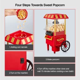 Popcorn Maker 1200W, Home Hot Air Popcorn Machine, Best Theater Popcorn Popper for Movie Night,Parties