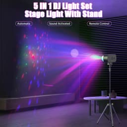 Yiflamefly Mini 5 in 1 Bracket Effect Light Mobile Stage Lighting Sound Control for DJ Shows Concerts Parties Bars KTV Ballroom