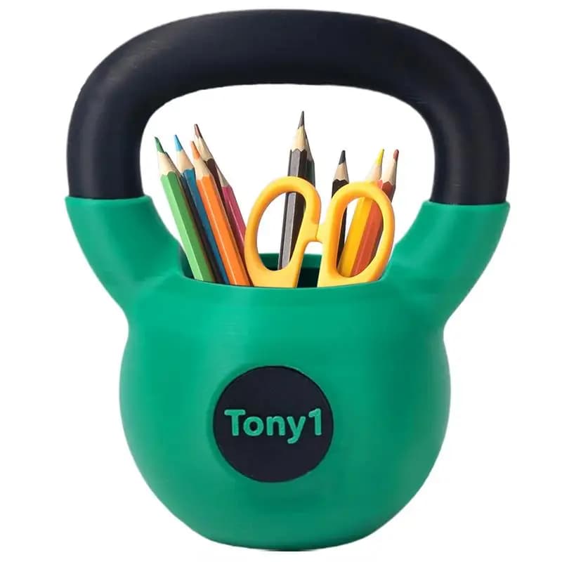 Kettlebell Pencil Holder Pen Holder Cups For Desktop Organizer Fun Desk Accessories For Women Men Adults Fitness Enthusiasts