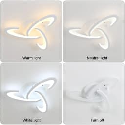 White LED Ceiling Light Dimmable with Remote Control,3 Heads Ceiling Lamp for Kitchen Bedroom Living Room Balcony Hallway