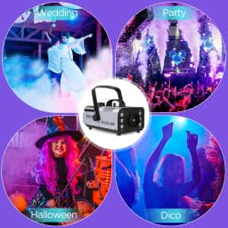 Datewink 1200W Smoke Fog Machine RGB 6LEDs Stage Lighting Effect Haze Generator Remote Control For Party DJ Disco Club Wedding