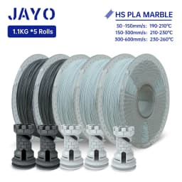 JAYO PLA Filament 5Rolls PLA Marble 3D Printer Filament 1.75MM For FDM 3D Printer High Speed Marble Texture 3D Printing Material
