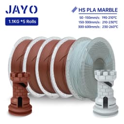 JAYO PLA Filament 5Rolls PLA Marble 3D Printer Filament 1.75MM For FDM 3D Printer High Speed Marble Texture 3D Printing Material
