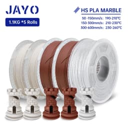 JAYO PLA Filament 5Rolls PLA Marble 3D Printer Filament 1.75MM For FDM 3D Printer High Speed Marble Texture 3D Printing Material
