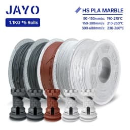 JAYO PLA Filament 5Rolls PLA Marble 3D Printer Filament 1.75MM For FDM 3D Printer High Speed Marble Texture 3D Printing Material