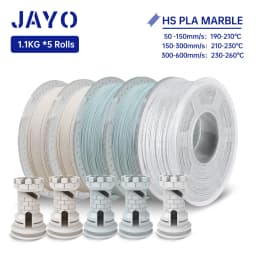 JAYO PLA Filament 5Rolls PLA Marble 3D Printer Filament 1.75MM For FDM 3D Printer High Speed Marble Texture 3D Printing Material