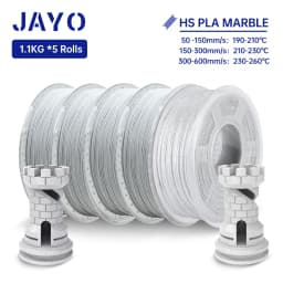 JAYO PLA Filament 5Rolls PLA Marble 3D Printer Filament 1.75MM For FDM 3D Printer High Speed Marble Texture 3D Printing Material