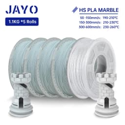 JAYO PLA Filament 5Rolls PLA Marble 3D Printer Filament 1.75MM For FDM 3D Printer High Speed Marble Texture 3D Printing Material
