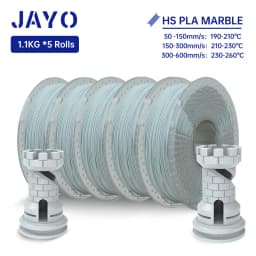 JAYO PLA Filament 5Rolls PLA Marble 3D Printer Filament 1.75MM For FDM 3D Printer High Speed Marble Texture 3D Printing Material
