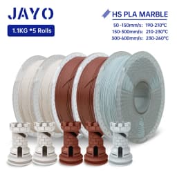 JAYO PLA Filament 5Rolls PLA Marble 3D Printer Filament 1.75MM For FDM 3D Printer High Speed Marble Texture 3D Printing Material