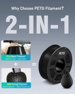 SUNLU PETG 3D Printer Filament 5KG Neatly Wound Good Toughness 1.75mm 3D Filament with Reusable Spool for Most FDM Printer