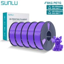SUNLU PETG 3D Printer Filament 5KG Neatly Wound Good Toughness 1.75mm 3D Filament with Reusable Spool for Most FDM Printer