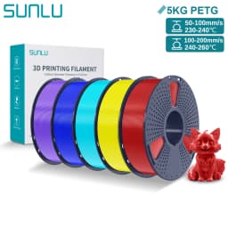 SUNLU PETG 3D Printer Filament 5KG Neatly Wound Good Toughness 1.75mm 3D Filament with Reusable Spool for Most FDM Printer