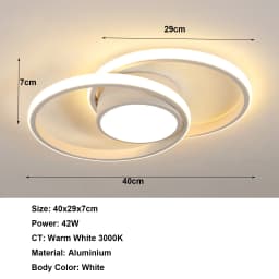 LED Ceiling Light,Bedroom Ceiling Lamp, 42W 4800LM,Warm White 3000K, Rond Modern Ceiling Light for Living Room Kitchen