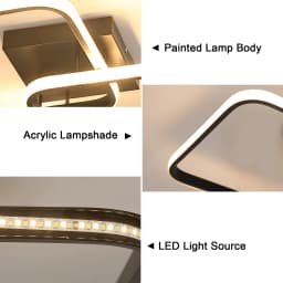Dimmable LED Ceiling Light with Remote Control,50W 5600LM Modern LED Chandelier 3000K-6500K Adjustable Brightness