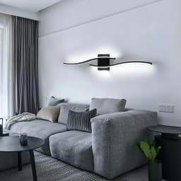 LED Interior Wall Sconce,White Light 6500K Black LED Wall Lamp,Indoor LED Wall Light for Bedroom,Study,Hallway, Stairs