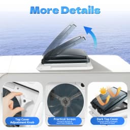 12V RV Roof Ventilation Fan, 280x280mm Skylight Reversible Ventilation Exhaust Fan with LED Light & IP68 Waterproof for Caravan Camper Motorhome
