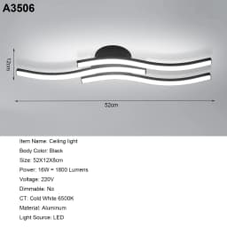 LED Ceiling Light,18W Curved Elegant Modern Chrome Ceiling Lamp,3 Built-in LED Boards,Ceiling Lights Fixtures(Natural White )