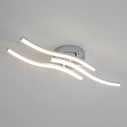 LED Ceiling Light,18W Curved Elegant Modern Chrome Ceiling Lamp,3 Built-in LED Boards,Ceiling Lights Fixtures(Natural White )