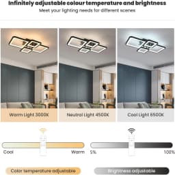 Modern LED Ceiling Light,54W Dimmable Ceiling Light with Remote Control Ceiling Lamp for Living Room