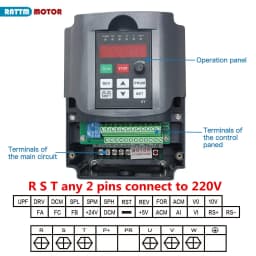 【EU Stock】220v 2.2kw Air Cooled CNC Spindle Motor ER20 4 Bearing ER20 Collet & 2200w VFD / Inverter for Wood Milling