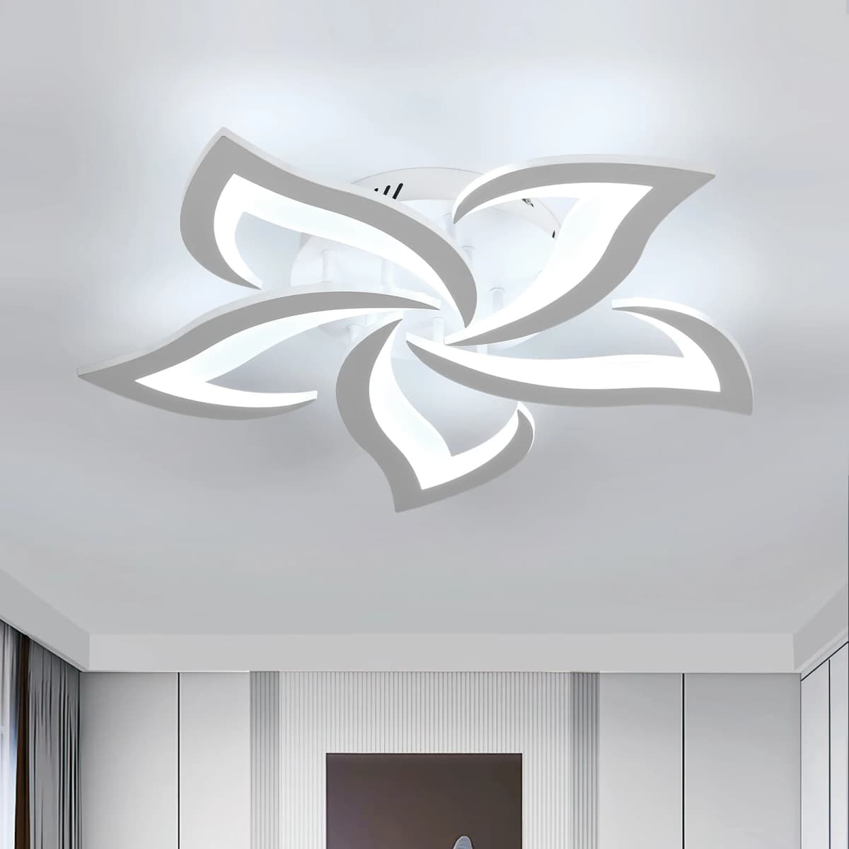 Petal Design Ceiling Lights,LED Ceiling Lamps 60W 6750LM,Cool White 6500K Mordern Ceiling Lighting for Living Room