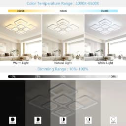 Square LED Ceiling Lamp Modern Ceiling Light Bedroom Kitchen Light Chandelier Light Children's Room Dimmable