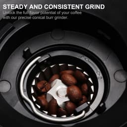 BioloMix Automatic Burr Mill Electric Coffee Grinder, featuring 30 gears for grinding espresso and American coffee, With Magneti