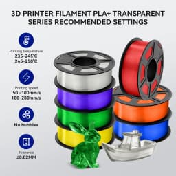 JAYO PLA PLUS Transparente 3D Printer Filament 1.75mm 1.1KG/Rolls 3D Printing Materials for 100% No Bubble &FDM 3D Pen DIY Gift
