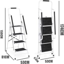 DayPlus Safety Folding Step Stool 2-4 Step Ladder Portable Foldable Stepladder Anti Slip Feet for Indoor Outdoor Home Office