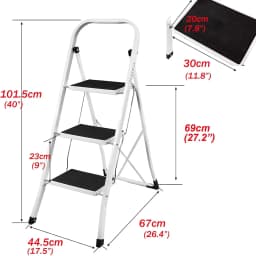 DayPlus Safety Folding Step Stool 2-4 Step Ladder Portable Foldable Stepladder Anti Slip Feet for Indoor Outdoor Home Office