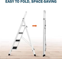 DayPlus Safety Folding Step Stool 2-4 Step Ladder Portable Foldable Stepladder Anti Slip Feet for Indoor Outdoor Home Office